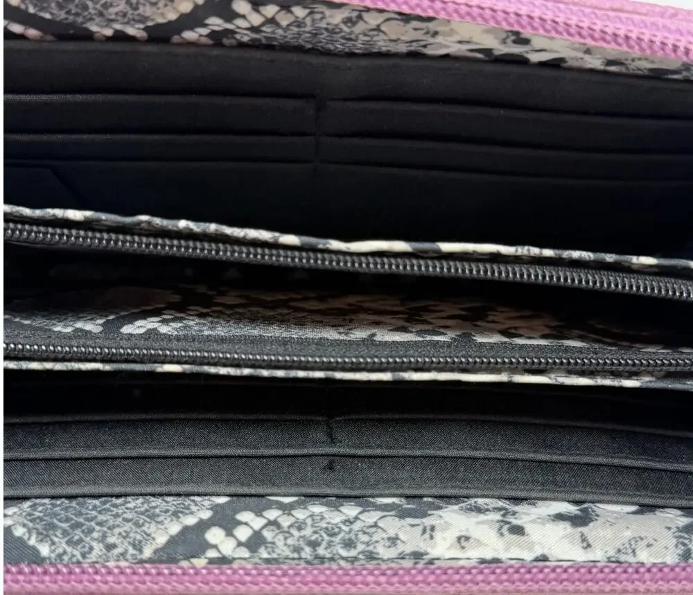 Nicole Miller New York Women's Lilac Textured Wallet Zipper Closure